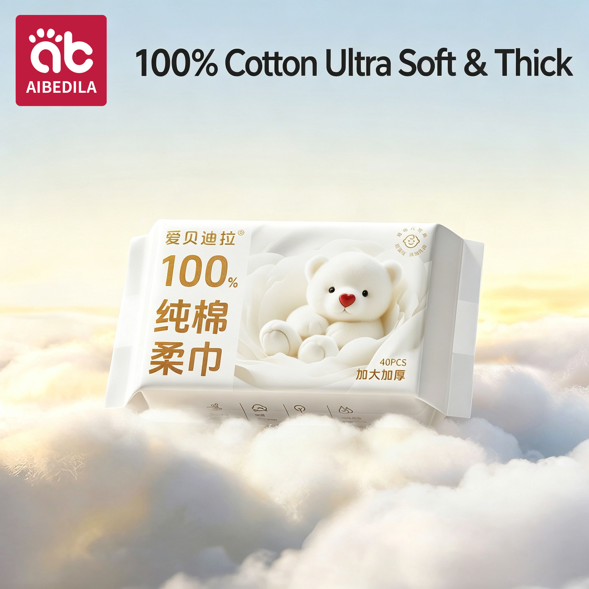 Skincare Newborn - Salviette secche in cotone 100% sensibili