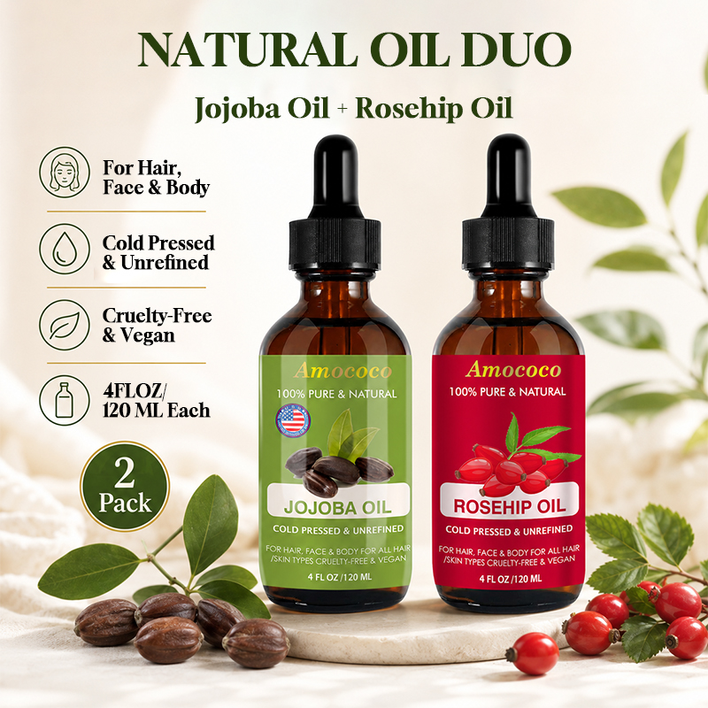Amococo 2 pezzi Olio di Jojoba - Face Oil Rosehip recensione e prezzo